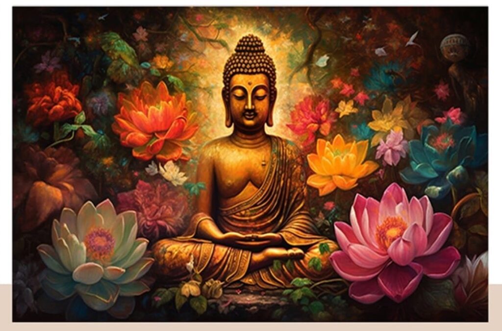 Buddha 36 Wall Poster Tiles